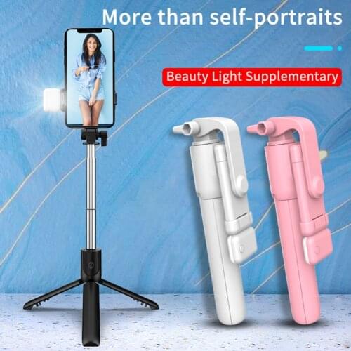 Phone Selfie Stick Tripod Adjustable Foldable Handheld Extendable Monopod with Wireless Bluetooth Remote Control