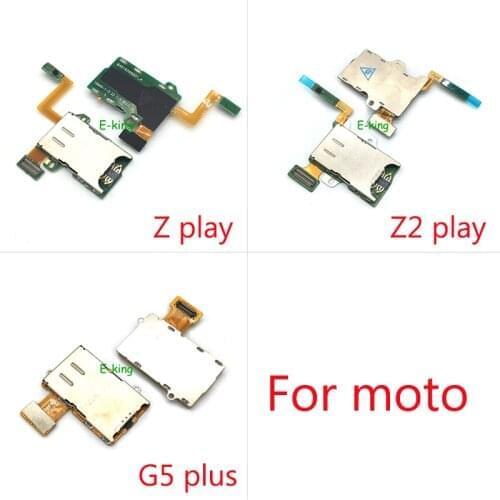 For Motorola Moto Z Play Z2 Play G5 Plus SIM Card Reader Holder Connector Socket Slot Flex Cable Repair