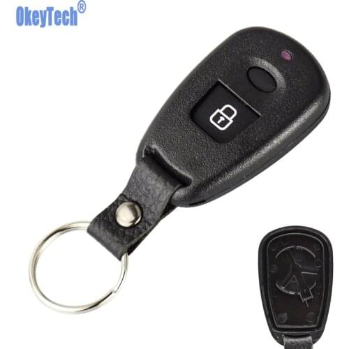 OkeyTech Replacement Car Key Case Blank For Hyundai Santa Fe Elantra 2 Buttons Remote FOB Shell With Rubber Button Key Pad