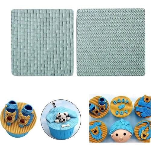 Knit Printing Pad Fondant Silicone Molds KnittingTexture Template Cake Decorating Mold Sugar Bow Craft Molds DIY Cake Decor