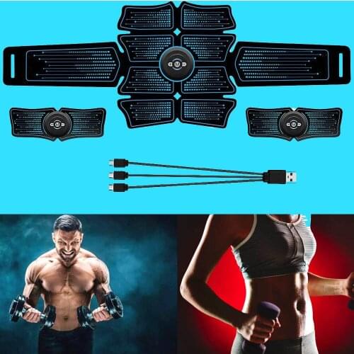 USB Rechargable Abdominal Muscle Trainer Electric Press Stimulator Slimming Fitness Exercise Machine Home Gym Fitness Equipment