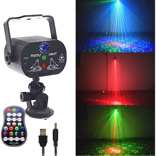 Party Light Mini Disco Lights Projector Light LED Stage Light Portable Strobe Light RGB LED Indoor DJ Disco Light with Remote Co