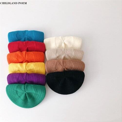 Knitted Baby Hats Cap Autumn Winter Crochet Baby Boys Girls Beanie Hat Infant Baby Bonnet Muts Cotton Toddler Kids Beret Hats