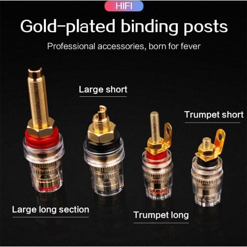 YYAUDIO Brand NEW 2Pcs Amplifier Speaker Terminal Binding Post 4mm Banana Plug Jack Connector 32mm