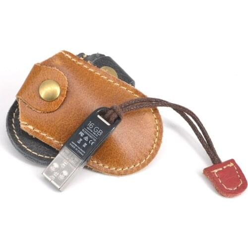 USB Case Protective Holder 100% Real Leather Mini Pouch Bag Small Bag for Usb Flash Drive Memory Stick Protection Card Holder