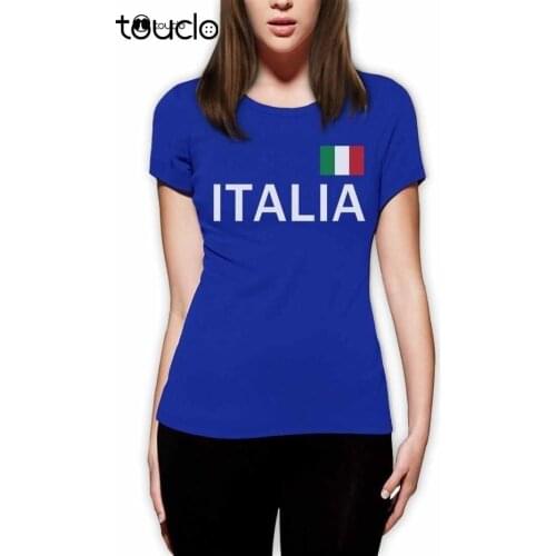 Women Cute T-Shirt Italy Soccers Women T-Shirt Soccers Team Italia Flag Summer Sexy Tee Shirt Tee Shirt