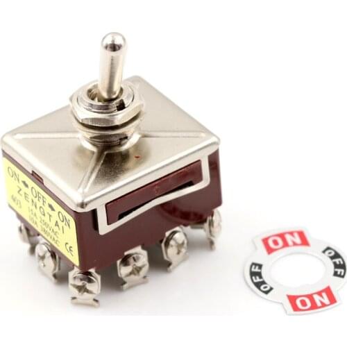 1 x Toggle Switch 380V 10A ON/OFF/ON 3 Positions 12 Pin Latching Toggle Switch