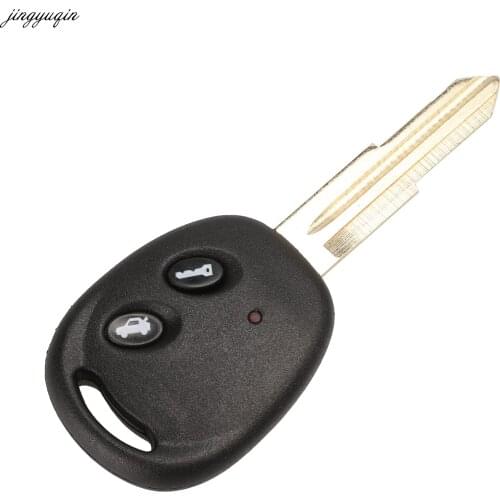 Jingyuqin 15pcs 2 Buttons Remote Key Shell For Chevrolet Epica Spark Lechi LOVA Sail Uncut Brass Blade Blank Key Replacement