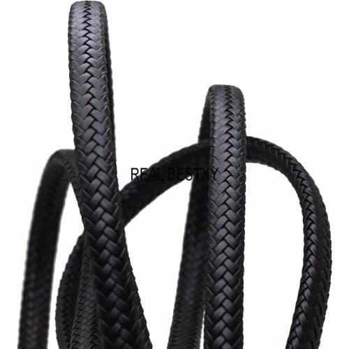 2m/lot Approx 11.8*6mm Black Flat Wide Leather Cords for Bracelets Jewelry Making DIY Bangle Material Strands Wholesale
