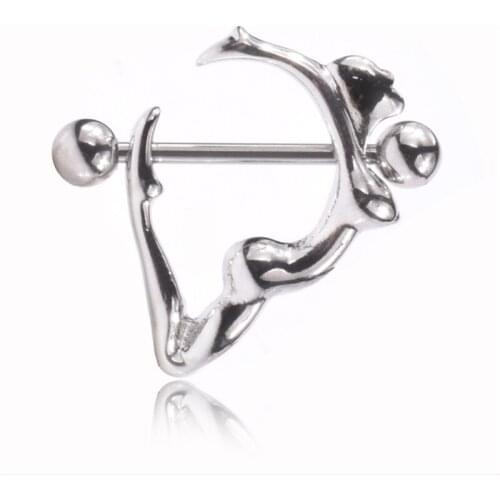 2PCS New Hot Cover Nipple Rings Trendy Stainless Steel Sexy Women Bar Barbell Piercing Fashion Nipple Rings Body Jewelry Gifts