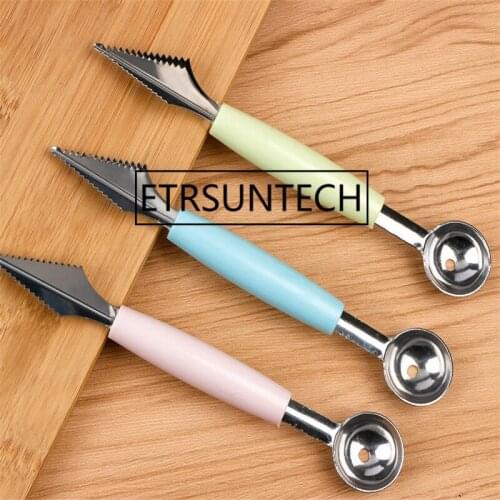 200pcs Stainless Steel Fruit Carving Knives Ice Cream Scoop Spoon Fruit Melon Watermelon Balls Kitchen Tools