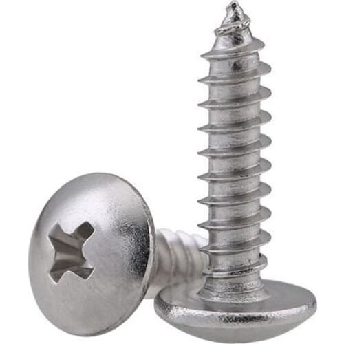 40pcs M3 304 stainless steel Large flat head self-tapping screws Wood screw Phillips mushroom heads bolt 6mm-40mm Length