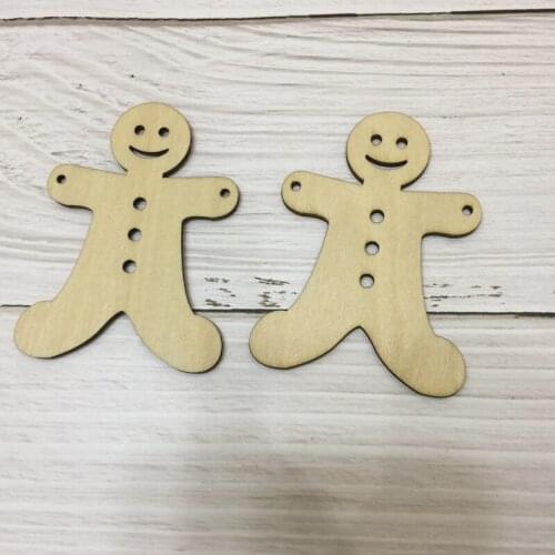 50x gingerbread man laser wood cut out shape for holiday decorations
