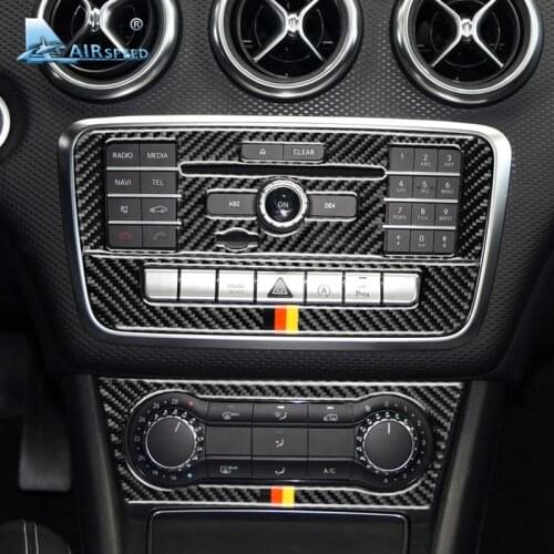 Airspeed for Mercedes Benz W169 W245 W117 W156 A Class B Class CLA GLA Carbon Fiber CD Air Conditioning Control Panel Cover Trim