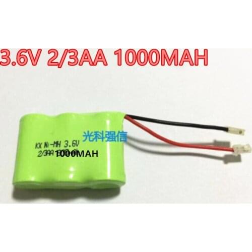 2pcs 3.6V rechargeable 2/3AA battery pack 1000mah 2/3 AA ni-mh nimh cell for RC toys cordless phone