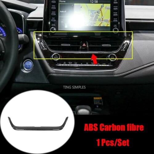 ABS Matte/Carbon fibre For Toyota corolla E210 2019 2020 accessories Car navigation strip cover trim frame Sticker Car styling