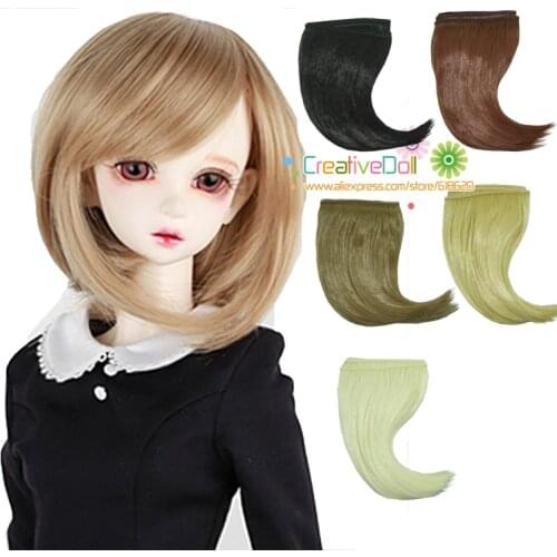 Free shipping 15cm Doll wigs/ DIY doll straight hair/wigs black khaki light brown color hair for BJD SD doll