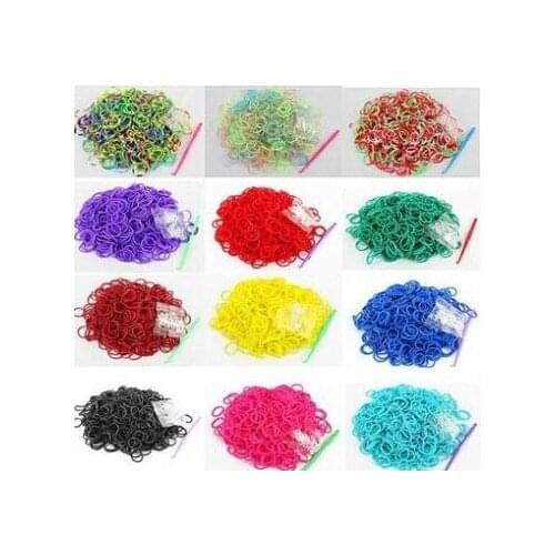 Rer3sing 600 bands+24 S-Clips/pack Tie Dye Silicone Elastic Candy Rubber Loom Bands Multy mixed Refill DIY Bracelet Anklet