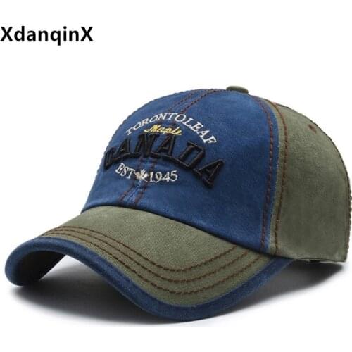 XdanqinX new cotton baseball caps for men women Trendy retro duck Tongue cap splice black cap adjustable size fashion couple hat