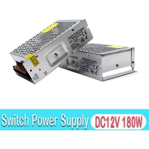 Switch Power Supply Unit DC12V 15A 180W LED Driver Light Transformer 220V 110V AC DC 12V SMPS for CCTV Camera Strip Modules Lamp
