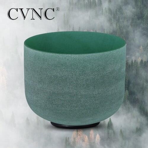 CVNC New 8" Note CDEFGAB Any One Emerald Fusion Chakra Frosted Quartz Crystal Singing Bowl