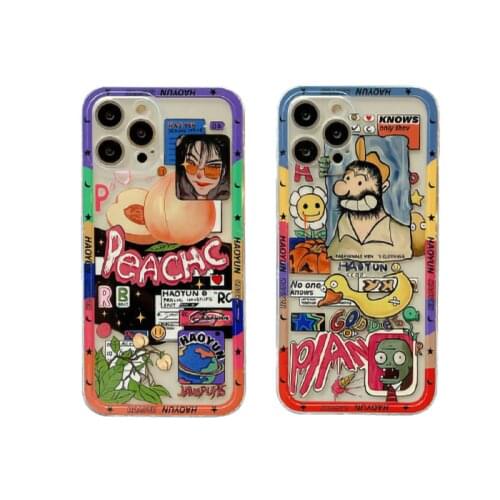 Retro doodle Phone Case for Huawei Honor 8 9 10 20 Phone Cover for Huawei Honor Play 3 4 Case For Couple Honor V10 V20 Case
