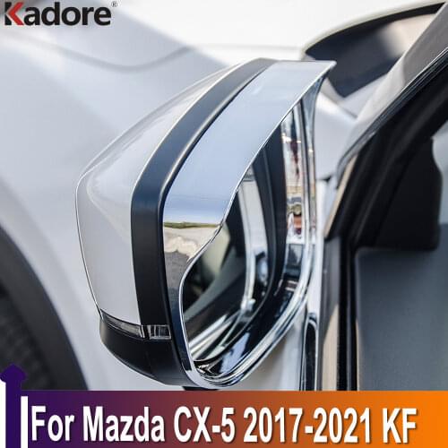 For Mazda CX-5 CX5 2017 2018 2019 2020 KF ABS Chrome Sun Rain Guard Shield Deflector Trim Side Door Mirror Cover Decoration
