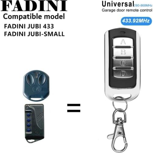 FADINI Garage Door Opener Remote Control Rolling Code Clone JUBI 433 JUBI SMALL Remote Control Gate 433MHz 2021 New
