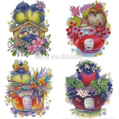 Jam Bird Series patterns Counted Cross Stitch 11CT 14CT 18CT DIY Chinese Cross Stitch Kits Embroidery Needlework Sets