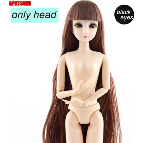 Brown Straight Fringe WIG Hair Doll Head For 1/6 BJD DollHouse Kids & Baby DIY Toys Doll Heads for 11.5" Dolls Accessories Gift