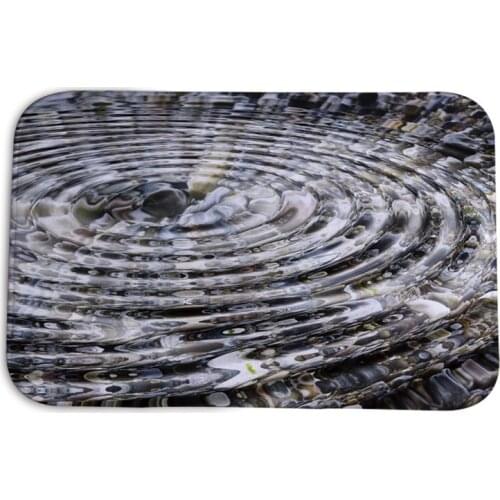 Bathroom Shower Anti-Slip Mat 3D Three-Dimensional Stone Large Round Thin Printed Floor Mat Home Decoration Carpet