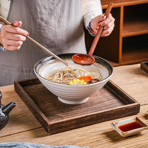 Creative Ceramic Bowl Japanese Style Hat Bowl Personality Household Large Ramen Bowl Single Simple Large Soup Bowl