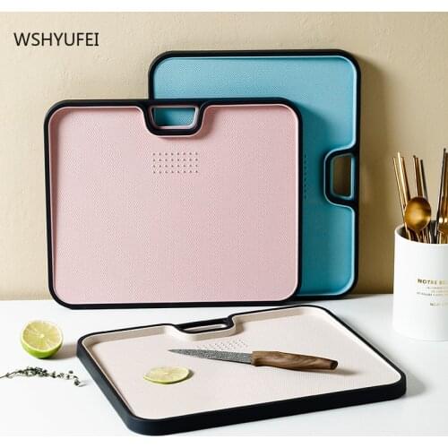 Kitchen cutting board fruit and vegetable cutting board double-sided non-slip household plastic antibacterial and mildew proof