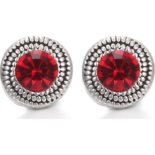 Fashion 7 Colors Druzy Crystal Ginger Snap Button Vintage Metal Mini Snap DIY 12mm Snap Earrings Bracelets Jewelry Gift