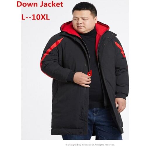 Plus 10XL 9XL 8XL 6XL 5X brand winter thick long down jacket coat men pocket hoodies parka coat male warm parka coat down jacket