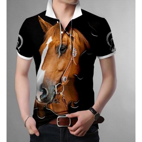 Tessffel Newest Animal Love Horse NewFashion Harajuku 3DPrint Streetwear Men/Women Summer Polo Shirts T-Shirt Short Sleeves A1