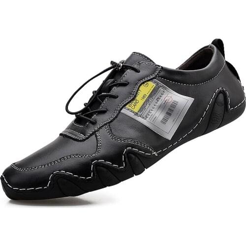 New Style Mens Genuine Leather Casual Shoes Comfortable Men Loafers Spring Fashion Sneakers Male Shoes Big Size 47