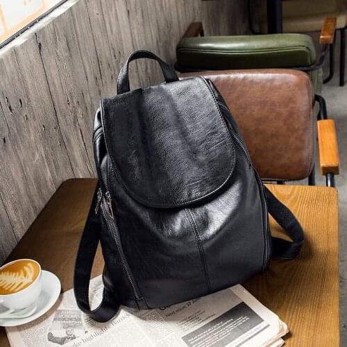 2020 New Fashion Woman Backpack Anti-Theft PU Leather Rucksack Teenager Girls Casual Large Capacity School Travel Shoulder Bag
