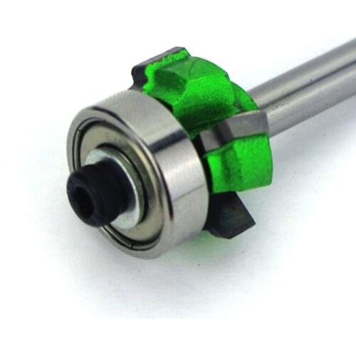 1/4" shank four teeth trimming knife woodworking milling cutter with bearing wood router edge trimmer