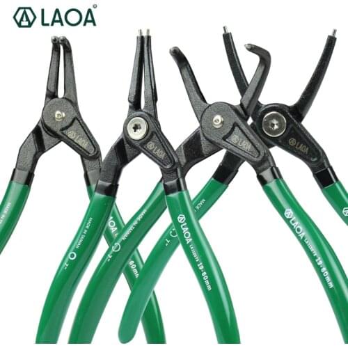 LAOA 5/7 inch Circlip Plier Shaft Clamp Ring pliers Retainer pliers by Curved Straight Tip External/internal type