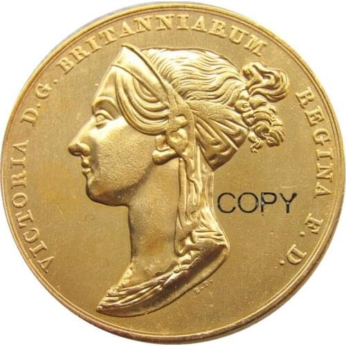 1838 Victoria Coronation Gold Medallion Gold Plated Copy coin