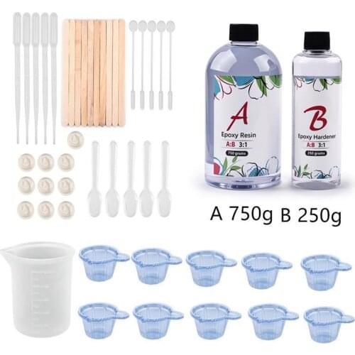 Transparent Crystal Clear Epoxy Resin AB Glue Kit High Adhesive 3:1 1:1 AB UV Epoxy Glue For DIY Resin Jewelry Making Accessorie