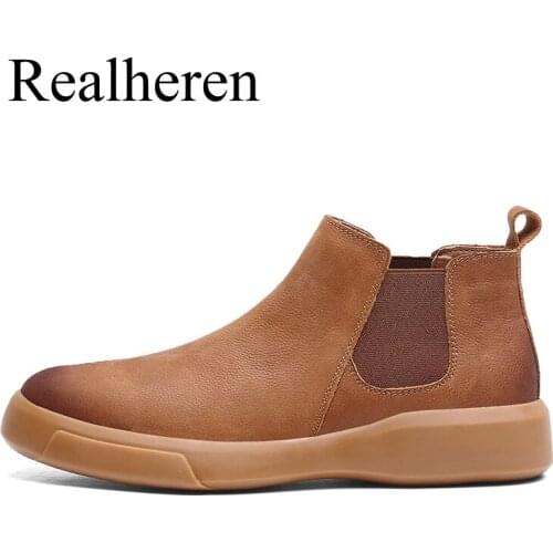 Мужские ботинки челси Realheren China At AliExpress