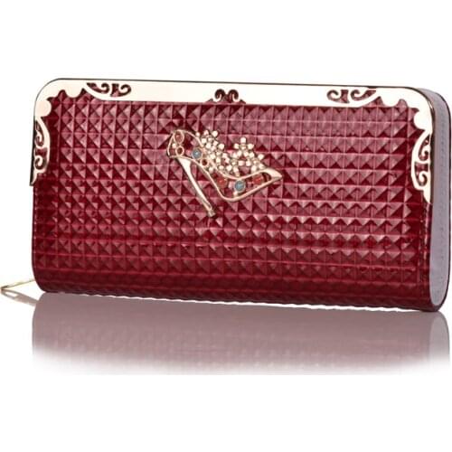 Luxury Brand Diamond PU Leather Wallet Women Evening Banquet Party Long Clutch Money Bag Zipper Coin Purse Lady Portfel Wallets