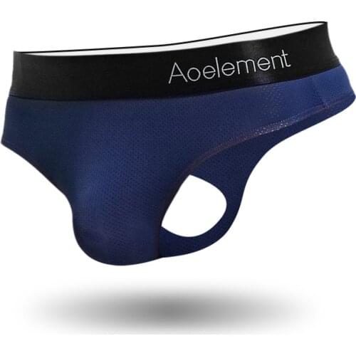 Sexy Men Underwear Gay Thongs G-String Breathable Mesh Ice Silk T Panties Male Underpants Erotic Penis Temptation Lingerie ropa