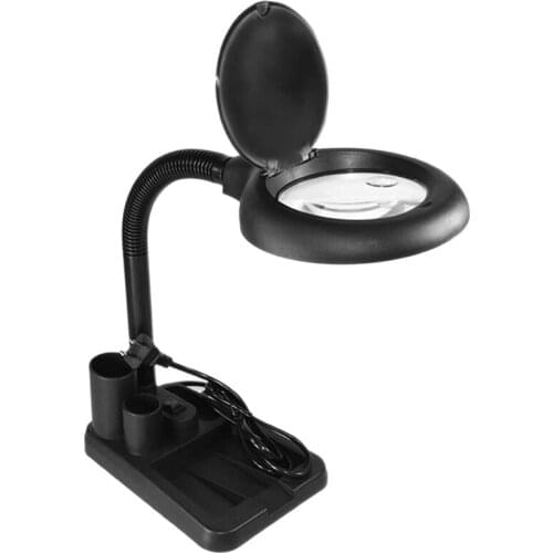 LED Magnifying Lamp 5X 10X Magnifier with Light Table and Desk Lamp Floor Stand Adjustable Magnifying Magnifier Glass for Readin