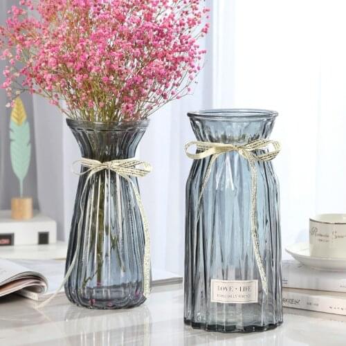 Vases Creative Large Glass Bottle Transparent Home Decor Hydroponic Terrarium Lily Rose Vase Living Room Flower Decoration