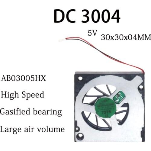 NEW DC 3004 UAV notebook Cooling fan 5V 30x30x4MM Gasified bearing High speed 9200RPM 0.07A Micro turbine blower with 2pin