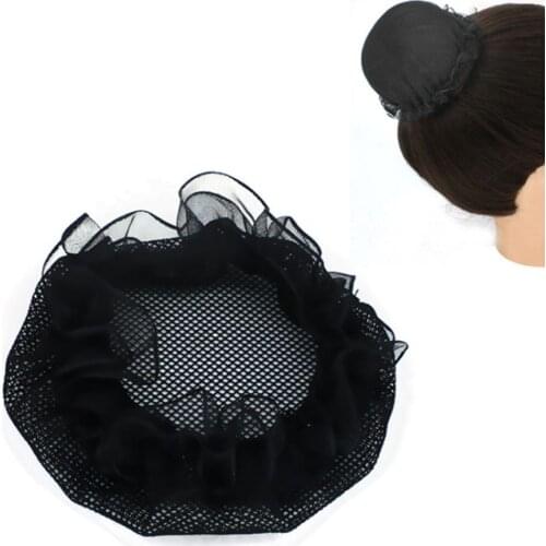 High quality Fashion Girls Women Ballet Dance Skating Snoods Hair Net Bun Cover Black Hair Styling Accessory Dropshipping