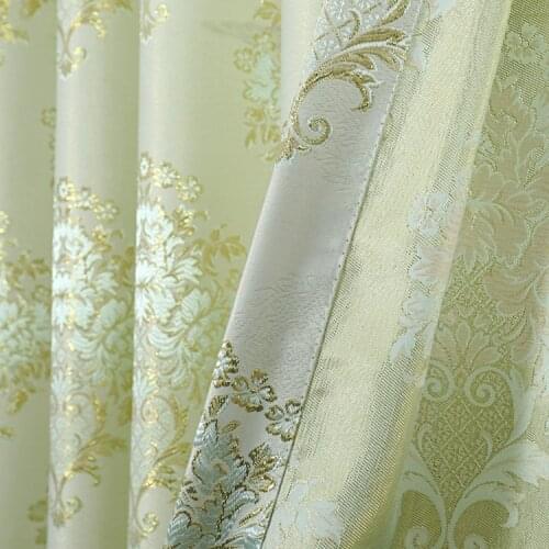 European-style Curtains for Living Room Bedroom Elegant Yarn-dyed Jacquard Gold Leather Blackout Curtains Customized Products